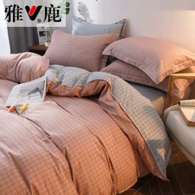 Cotton Yalu Cotton bốn mảnh Tấm ga trải giường Chăn Cover Ký túc xá Mùa đông Net Red quilt Cover Ba mảnh Bộ đồ giường