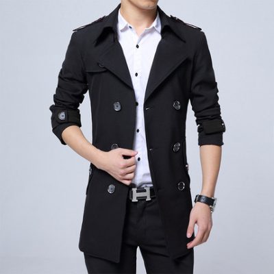 Áo gió nam 2019 mới phiên bản Hàn Quốc của xu hướng áo khoác nam dài mùa thu đông cộng với áo nhung mỏng đẹp trai cộng với size