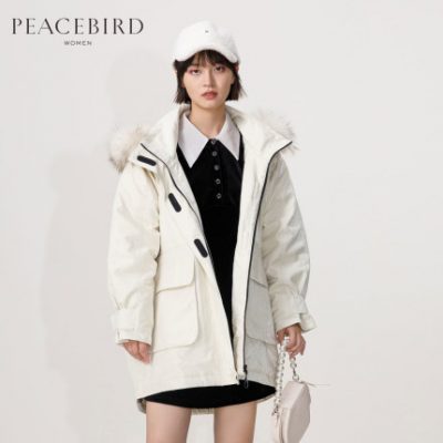[Giống như trung tâm mua sắm] Peacebird Women's Parker Down Parker Women Winter 2019 Thời trang mới A5AC94309