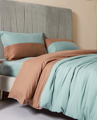 Chải bông bốn mảnh chăn bông phủ màu giường đơn giản màu đơn giản phong cách Bắc Âu mùa thu và mùa đông giường 4