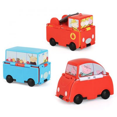 Piggy Trang Children Biến dạng Xe cứu hỏa Đồ chơi Cậu bé Xe cảnh sát Xe buýt Chơi Nhà Chống ô tô Đặt