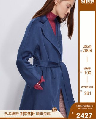 Langzi 2019 mùa thu và mùa đông mới của phụ nữ đơn giản kiểu nước ngoài trung bình nước gợn sóng len lông hai mặt