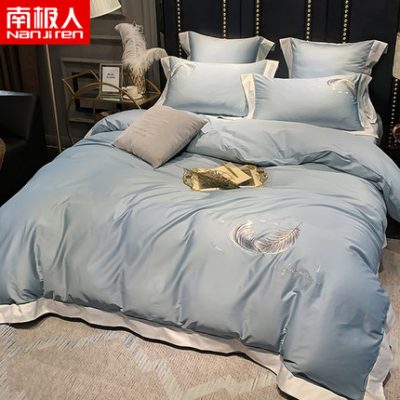 Bộ chăn ga gối bốn mảnh 60s Nam Cực dài 1,8m Giường đôi đơn giường nhiều mảnh 2,0m