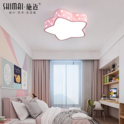 Đèn phòng khách Bắc Âu macaron sao nhỏ phòng ngủ đèn đơn giản hiện đại nghiên cứu phòng trẻ em đèn led