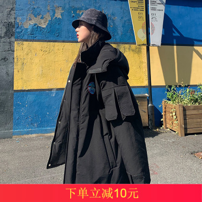 Rainbow Society Workwear Cotton Jacket Phụ nữ mùa đông 2019 Mới Áo khoác cotton dày trùm đầu Áo khoác đẹp trai