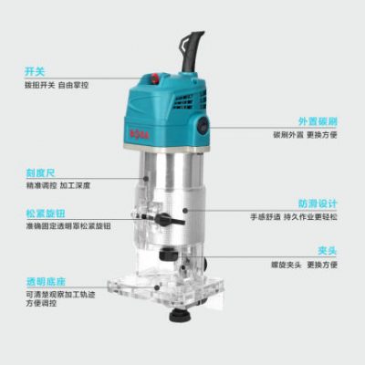 Máy cắt tỉa Boda Đa chức năng Flip Slot Điện cơ Gỗ phay Nhôm Tấm nhựa Khắc Công cụ Máy công nghiệp Cấp gỗ Công cụ chế biến gỗ