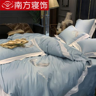 Bộ đồ giường miền Nam 60 chiếc bông dài chủ yếu thêu bông bốn tấm ga trải giường bằng vải trải giường 笠 bộ đồ giường thêu