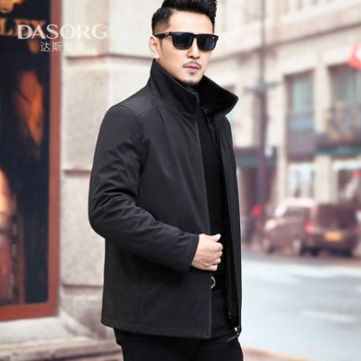 Hained Winter School Vượt qua áo khoác nam chồn lông chồn đứng cổ áo lông dài tất cả trong một Nick
