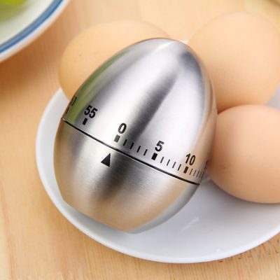 Đồng hồ bấm giờ hẹn giờ nhắc nhở bằng thép không gỉ hình trứng đếm ngược dụng cụ cơ khí nhà bếp cung cấp