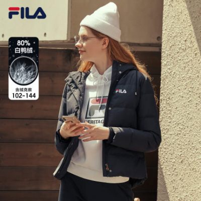 FILA Feile chính thức xuống áo khoác nữ 2019 mùa đông mới thời trang nhẹ áo khoác thể thao ngắn