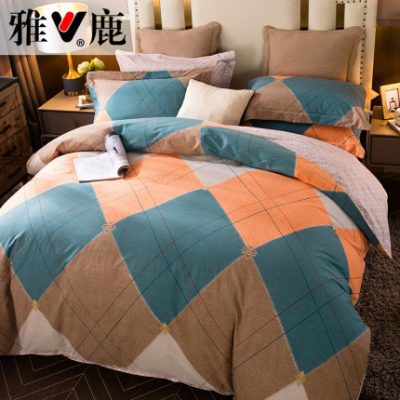 Yalu cotton lông cừu bốn mảnh dày cotton ấm áp mùa đông chăn quilt ba mảnh giường lanh
