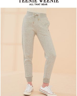TeenieWeenie gấu quần âu theo dõi quần 2019 mùa đông mới của phụ nữ dây rút chân quần thời trang