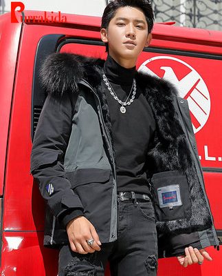 Hained gửi khắc phục nam giới khô mác lót thương hiệu áo choàng lông ngắn lông chồn lông tất cả trong một mùa đông 2019