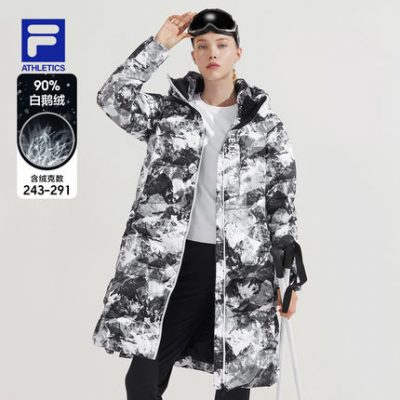 Áo khoác nữ chính thức của FILA 2019 mùa đông mới thể thao màu trắng ngỗng xuống áo khoác nữ