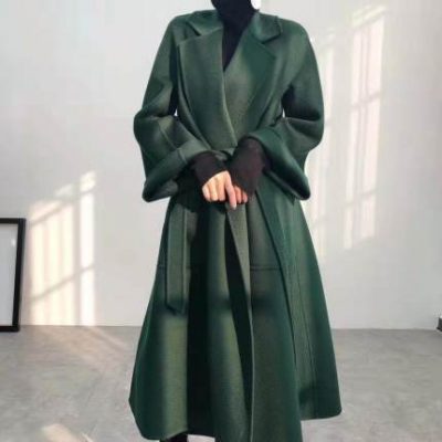 M cùng áo gợn nước phụ nữ mùa thu và mùa đông giữa chiều dài áo hai dây cashmere áo len ren Hàn Quốc