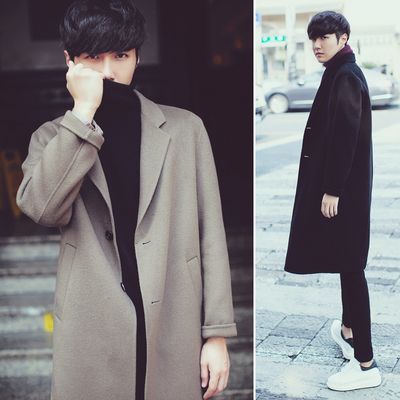 Áo hai dây cashmere nam giữa mùa thu đông 2019 xu hướng mới dày áo len nam áo gió nhuộm