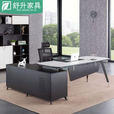 Bàn ông chủ bàn ghế văn phòng nội thất đơn giản hiện đại màu trắng quản lý giám sát bàn thời trang sáng tạo giám đốc điều hành
