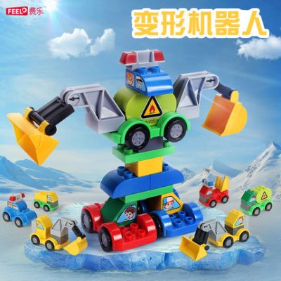 Tòa nhà khối cảnh sát chữa cháy thành phố loạt 1 hạt lớn 2 trẻ em lắp ráp đồ chơi giáo dục 3-6 tuổi tương thích với Lego