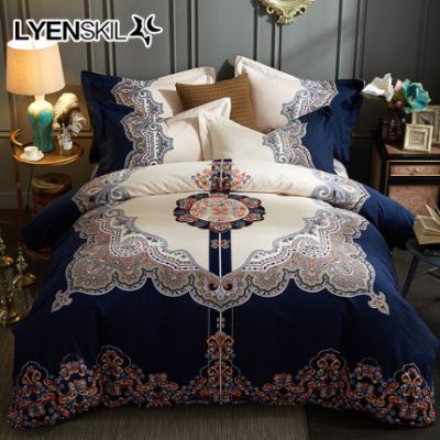 Chải bông bốn mảnh dày cotton lưới màu đỏ mùa đông bộ đồ giường ba mảnh mới kiểu Trung Quốc