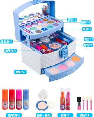 Bộ mỹ phẩm Disney Children Bộ đồ trang điểm công chúa không độc hại Girl Performance Frozen 2 Toy Gift