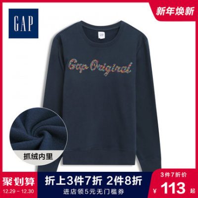 Áo len lông cừu của Gap Woman Áo cổ tròn Thu / Đông 530005 Logo Trang phục của cha mẹ Mềm mại hàng đầu