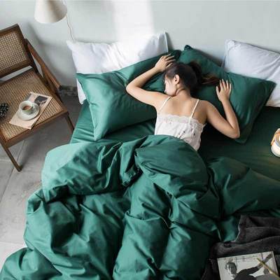 60 Tribute satin dài chủ yếu cotton khách sạn bốn mảnh cotton đơn giản khăn trải giường chăn bông trải giường đơn giản