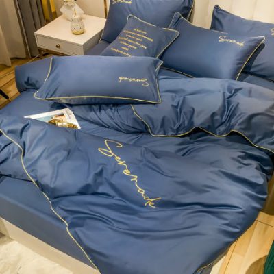 Xingyueju cotton 60 miếng cotton dài chủ yếu bốn mảnh theo phong cách châu Âu khỏa thân ngủ bằng vải lanh chăn bông trải giường