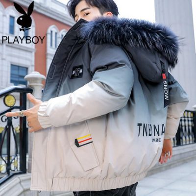 Playboy teen áo khoác nam áo khoác mùa đông cotton mới quần áo thủy triều thương hiệu áo khoác cotton ngắn đẹp trai
