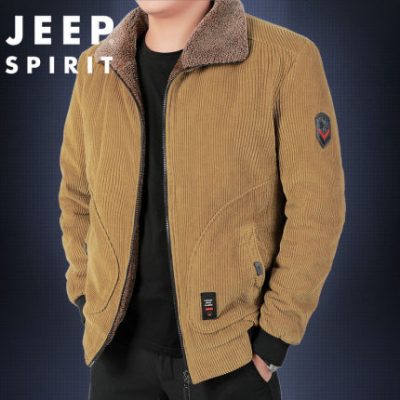 JEEP ve áo cotton cotton nam áo khoác nhung kẻ nam mùa thu và mùa đông lỏng dày cha dày áo khoác nam