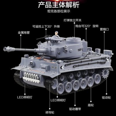 Xe điều khiển từ xa xe đồ chơi có thể phóng bom nước hợp kim theo dõi xe bọc thép mô hình đồ chơi trẻ em 3 tuổi