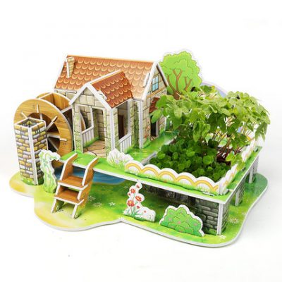 Trang trại trồng cây câu đố 3D cha mẹ trẻ nhỏ trang trại thông minh trẻ em DIY mô hình xây dựng giấy