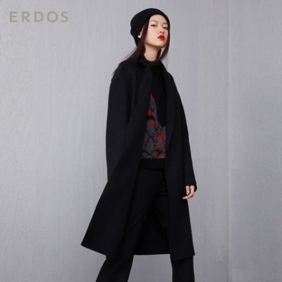 ERDOS 19 mùa thu và mùa đông mới màu đơn giản áo khoác nữ cashmere đơn giản áo khoác dài Slim hoang dã ấm áp và thoải mái