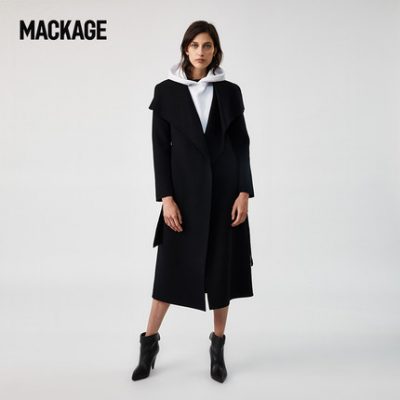 MACKAGE MAI áo hai dây công chúa 2019 mùa thu và mùa đông áo khoác len mới nữ dài