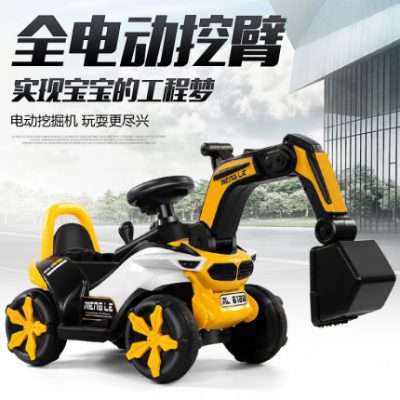 Trẻ em máy xúc đồ chơi xe cậu bé máy xúc điện quá khổ có thể ngồi người có thể đi máy móc móc sạc xe kỹ thuật