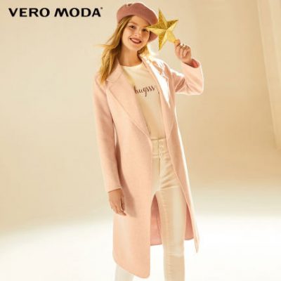 Vero Moda2019 mùa thu và mùa đông mới thắt lưng retro trang trí áo khoác len nữ | 319427503