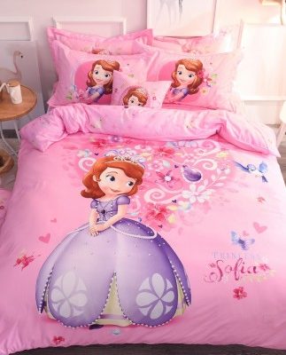 Phim hoạt hình Disney bộ đồ giường cotton bốn mảnh cotton trẻ em công chúa gió tấm ga trải giường cô gái ba mảnh