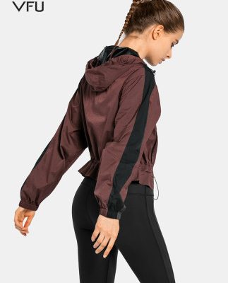 VFU Trùm đầu Áo khoác thể thao Nữ không thấm nước Chạy thể dục Chạy bộ hàng đầu Loose Casual Đào tạo Mặc dài tay Mùa thu đông N