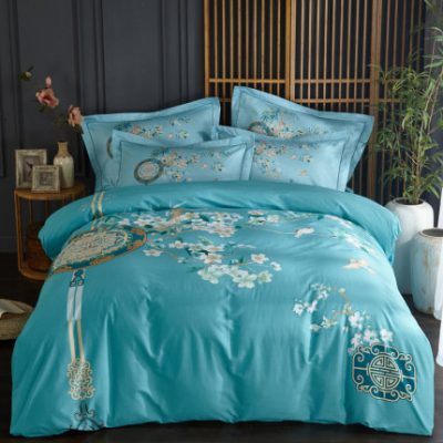 Cotton nguyên chất bốn mảnh bông ngựa bộ bông giường 1,5 mét 1,8m Trung Quốc phiên bản lớn hoa hoạt hình