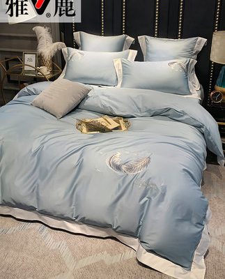 Yalu 60 cotton dài chủ yếu cotton bốn mảnh trần truồng thân thiện với da đơn giản bông phong cách châu Âu chăn ga trải giường