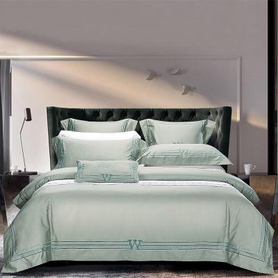 Nhập khẩu 140 bông bốn mảnh Tribute satin thêu bông tấm chăn bìa màu ngựa tinh khiết 1.8 bộ đồ giường