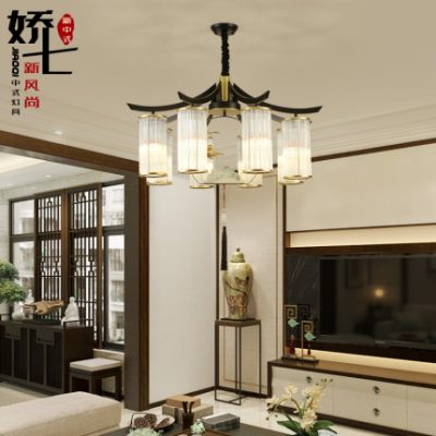 Mới đèn chùm phong cách Trung Quốc đèn phòng khách phong cách Trung Quốc Zen nhà hàng phòng ăn phòng ngủ nghiên cứu đèn chùm đồng nhánh trang trí phòng trà đèn