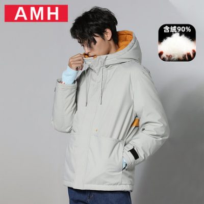 AMH Hàn Quốc Áo khoác ngắn nam 2019 Mới mùa đông Trùm đầu Xu hướng dày Áo ấm nam