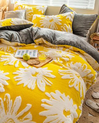 Mùa đông Da cừu Bốn mảnh San hô Lông cừu Tấm Chăn Chăn Chăn Flannel Bộ đồ giường cộng với nhung dày hai mặt