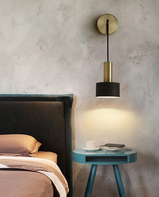 Phòng ngủ đầu giường đèn tường Bắc Âu hiện đại tối giản phòng khách lối đi đèn tường với công tắc tất cả đồng ánh sáng sang trọng trang trí đèn