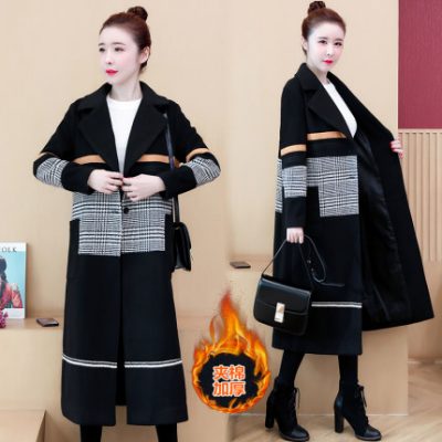 Áo khoác len nữ cộng size size mùa đông dài 2019 mới buông lơi kiểu áo len dày kiểu tây