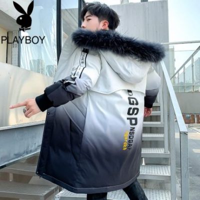 Playboy 2019 áo mới nam teen mùa đông cotton dài thương hiệu ins gradient cotton quần áo đẹp trai