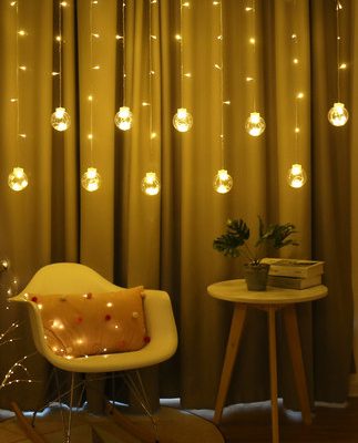 Đèn sao in lưới đỏ trang trí phòng cô gái trái tim bố trí phòng ngủ lãng mạn led đèn lồng nhấp nháy chuỗi đèn đầy sao