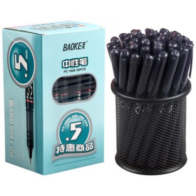 36 Gói Pock Gel Pen 0,5mm Bút nước Văn phòng Full Kim Refill Carbon Water Pen Black Business Chữ ký Bút bi Bút thi học sinh Vật tư văn phòng phẩm Bán buôn