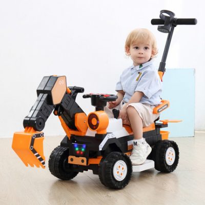 Trẻ em máy xúc điện cậu bé đồ chơi xe máy xúc có thể ngồi mọi người có thể đi xe quá khổ móc điều khiển từ xa xe kỹ thuật