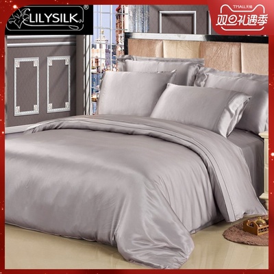 Lilysilk Silk Bốn mảnh lụa tơ tằm nặng 19m Bộ đồ giường cưới Bộ đồ giường bằng lụa có thể được tùy chỉnh